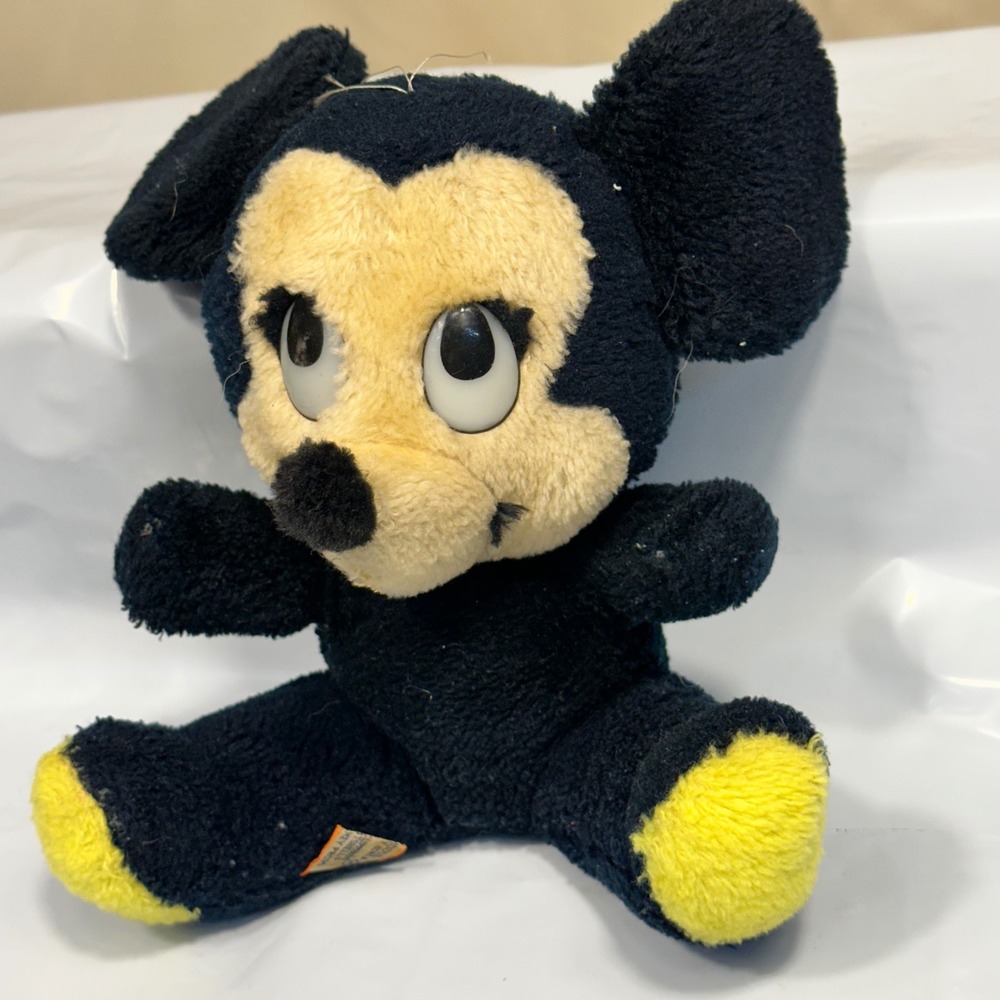 Disney Minnie Mouse Plush Unisex Small Black Yellow Vintage Nut Bottom Fair Old